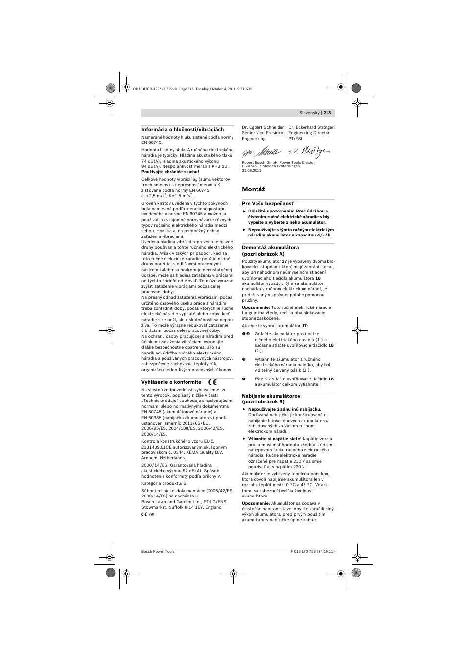 Montáž | Bosch AKE 30 LI User Manual | Page 213 / 375