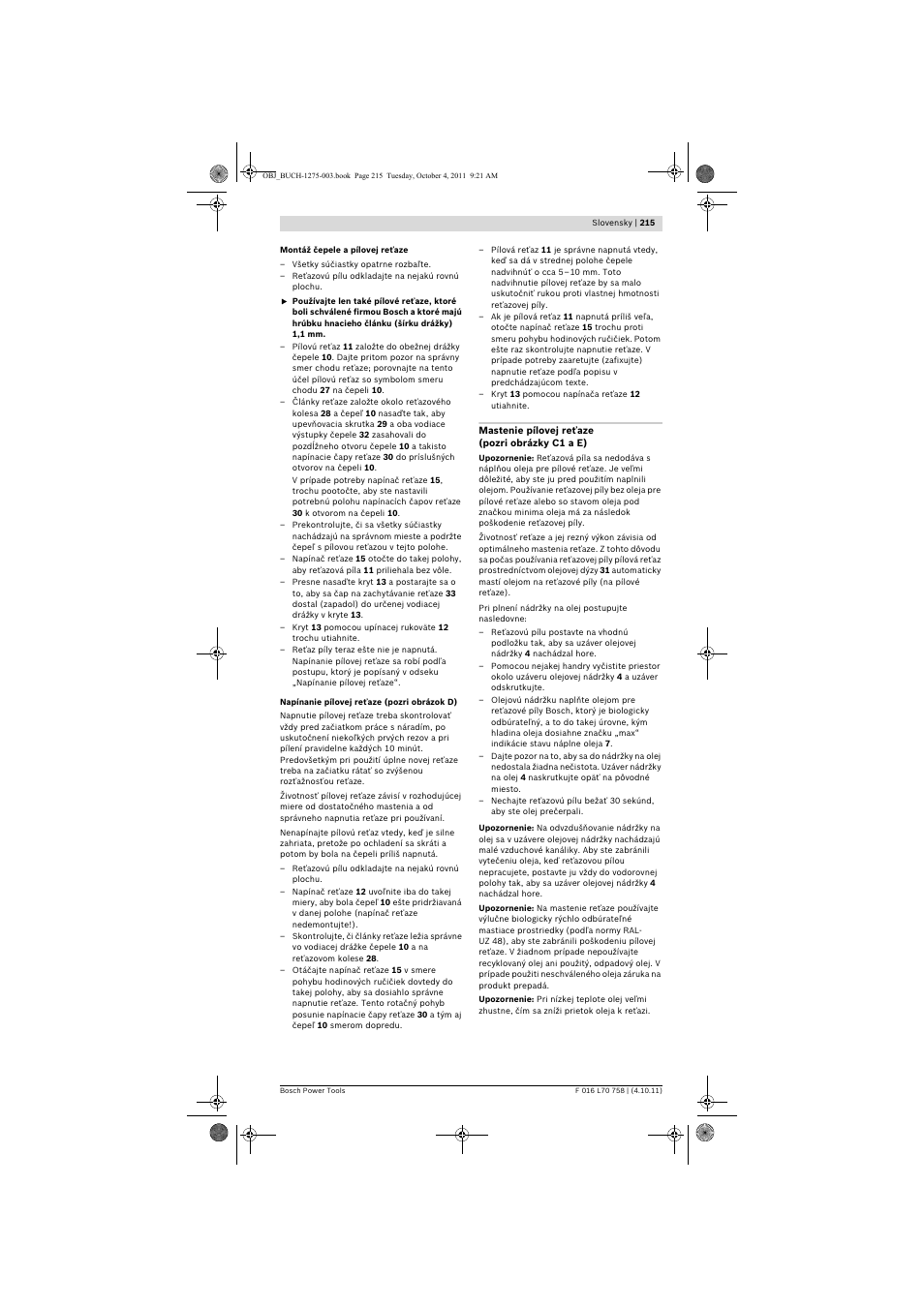 Bosch AKE 30 LI User Manual | Page 215 / 375