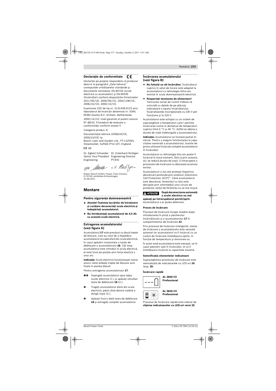 Montare | Bosch AKE 30 LI User Manual | Page 273 / 375