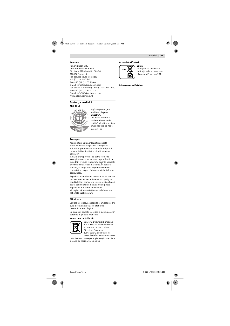 Bosch AKE 30 LI User Manual | Page 281 / 375