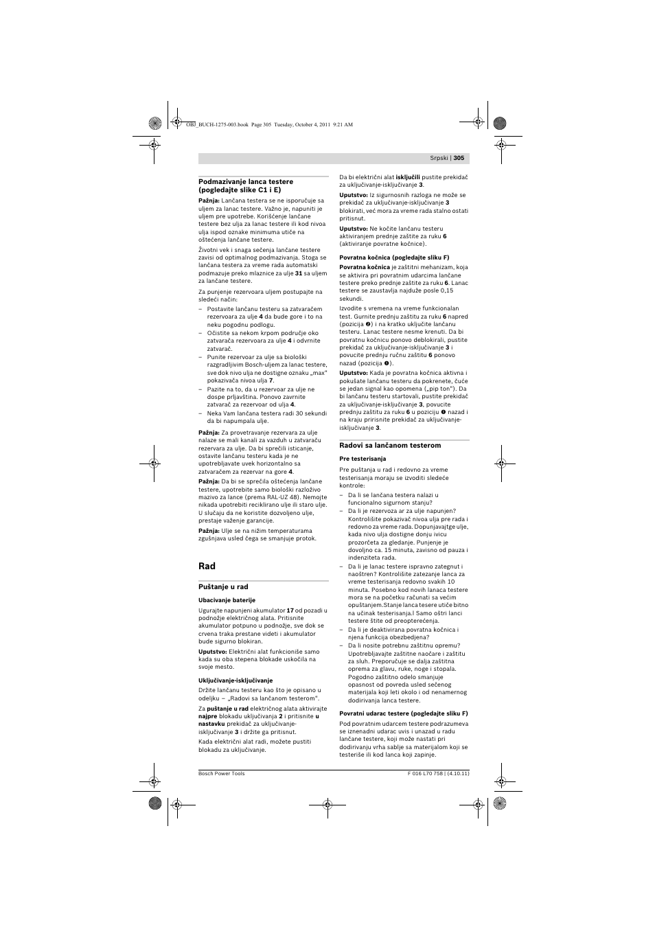 Bosch AKE 30 LI User Manual | Page 305 / 375