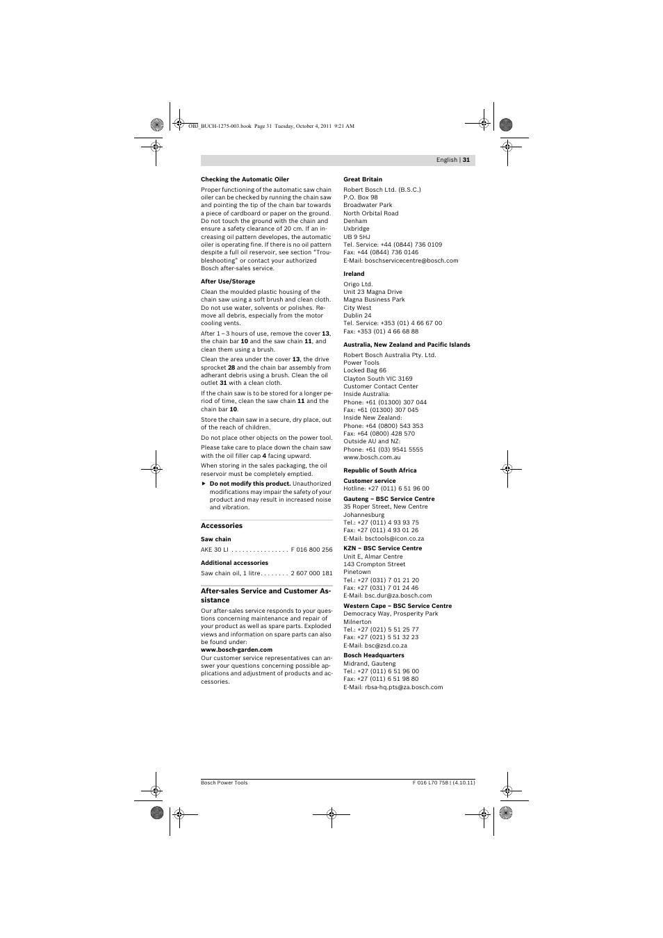 Bosch AKE 30 LI User Manual | Page 31 / 375