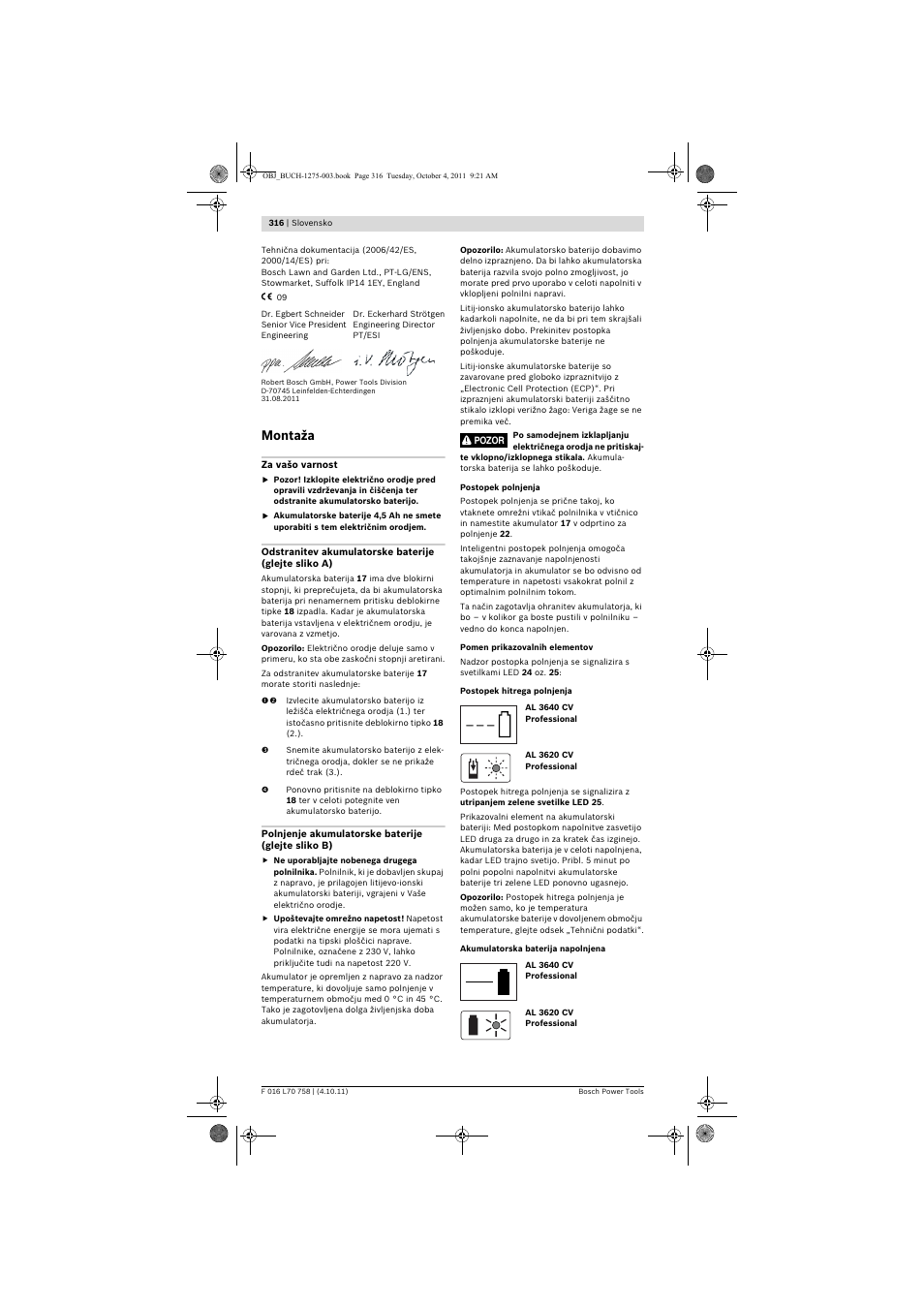 Montaža | Bosch AKE 30 LI User Manual | Page 316 / 375