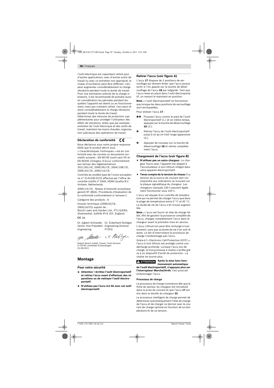 Montage | Bosch AKE 30 LI User Manual | Page 38 / 375