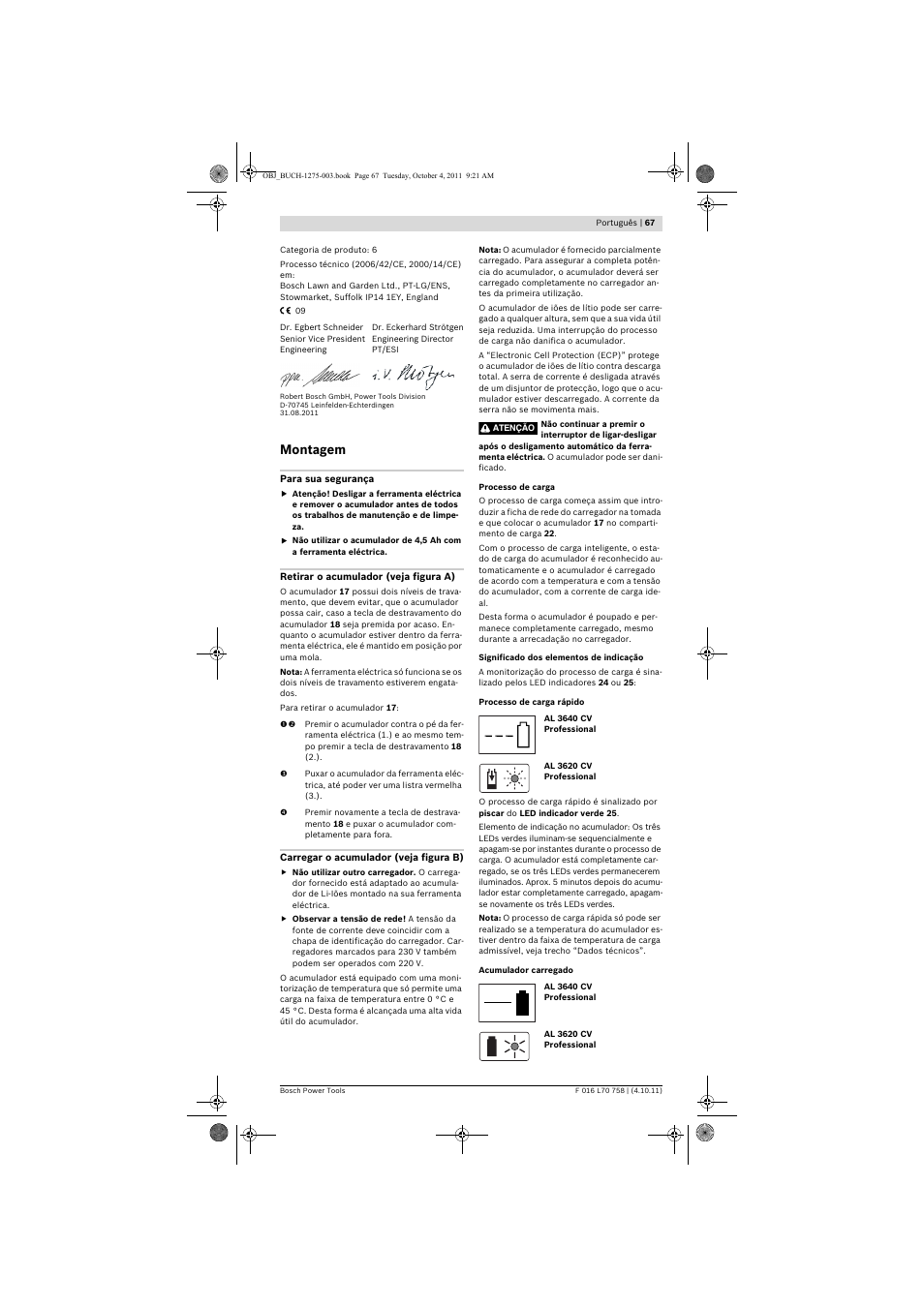 Montagem | Bosch AKE 30 LI User Manual | Page 67 / 375