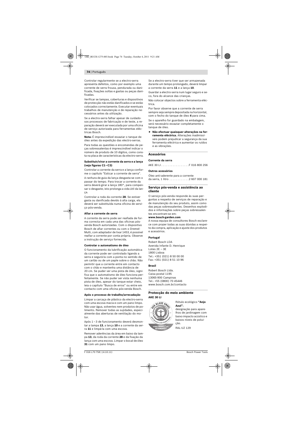 Bosch AKE 30 LI User Manual | Page 74 / 375