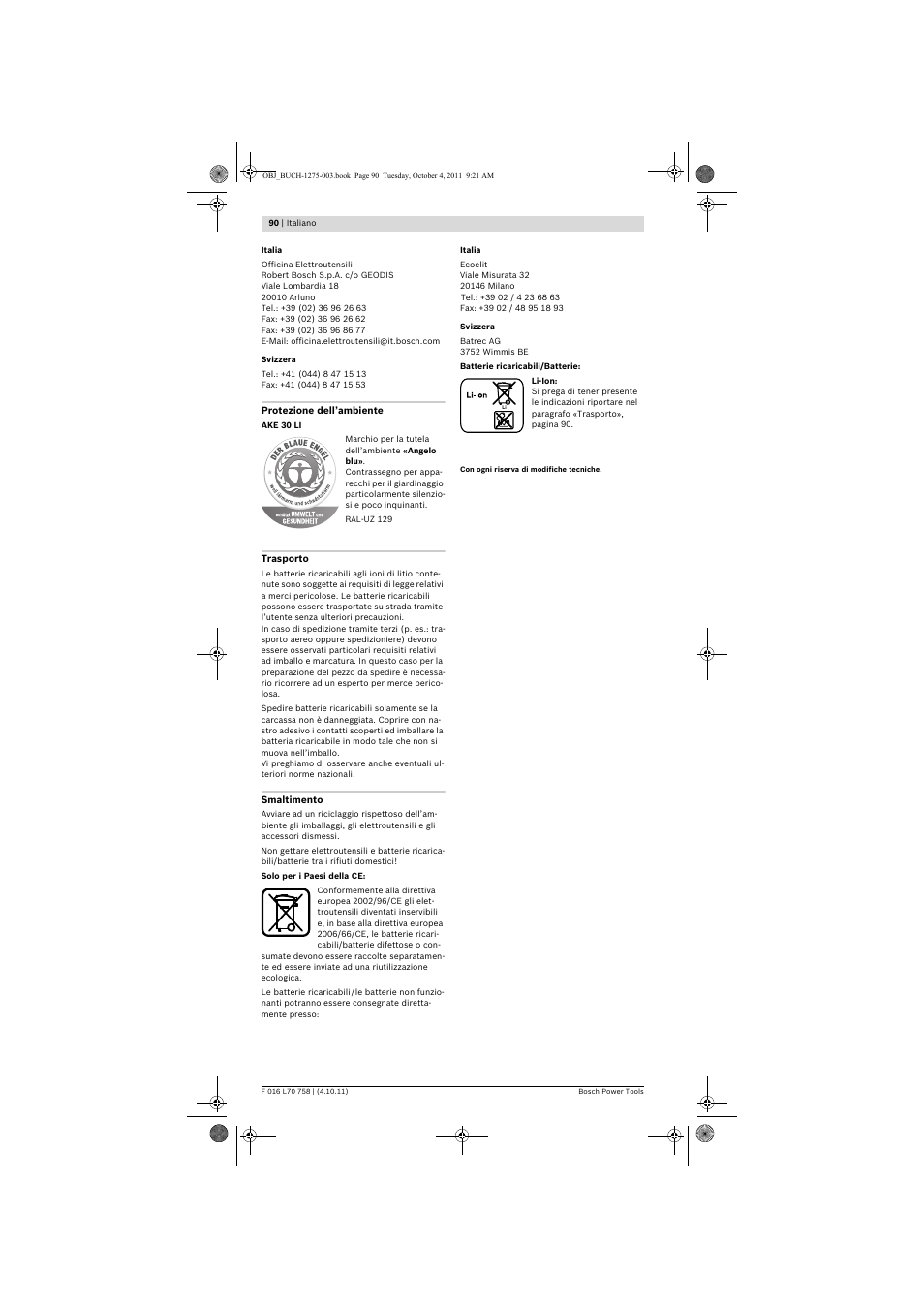 Bosch AKE 30 LI User Manual | Page 90 / 375