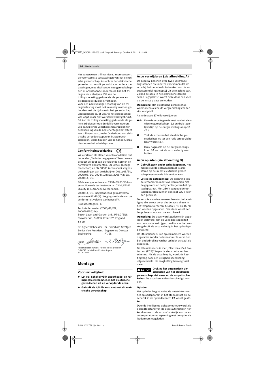 Montage | Bosch AKE 30 LI User Manual | Page 96 / 375