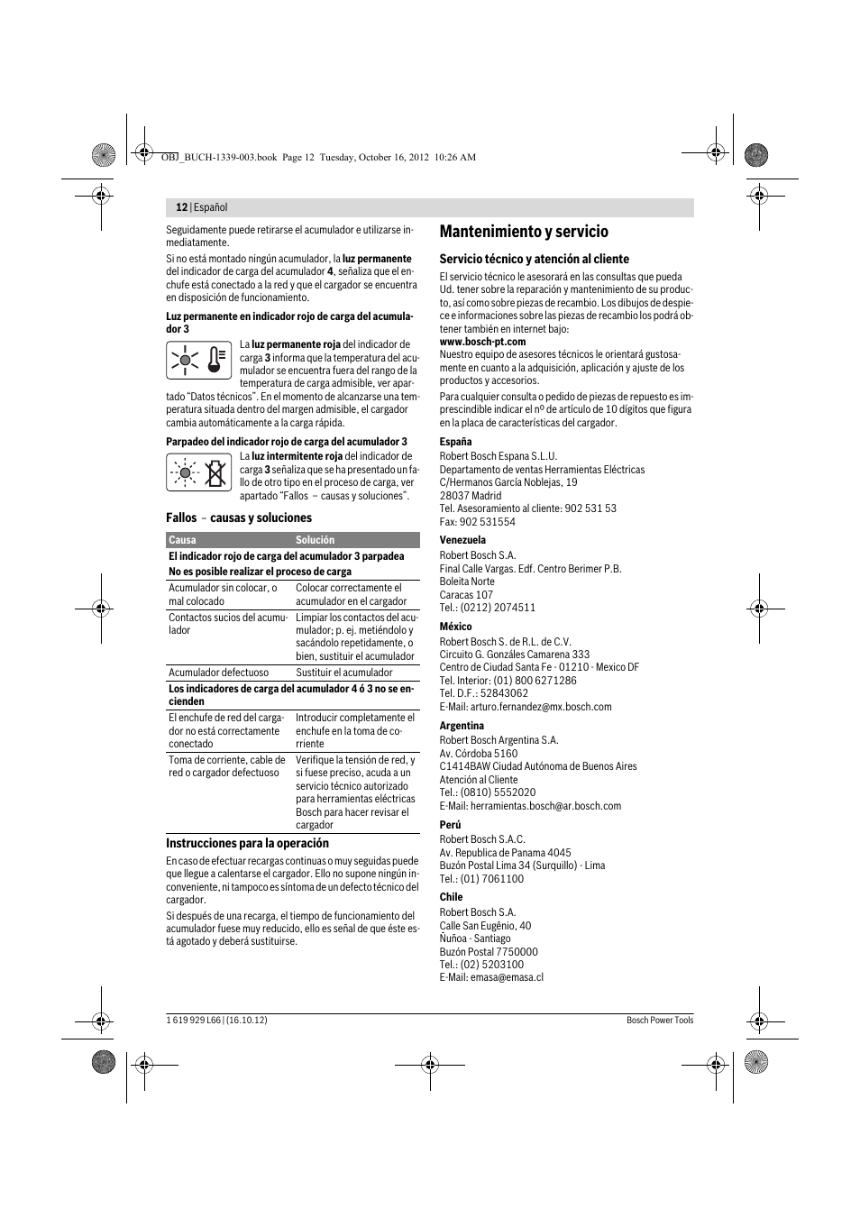 Mantenimiento y servicio | Bosch AL 1130 CV User Manual | Page 12 / 65