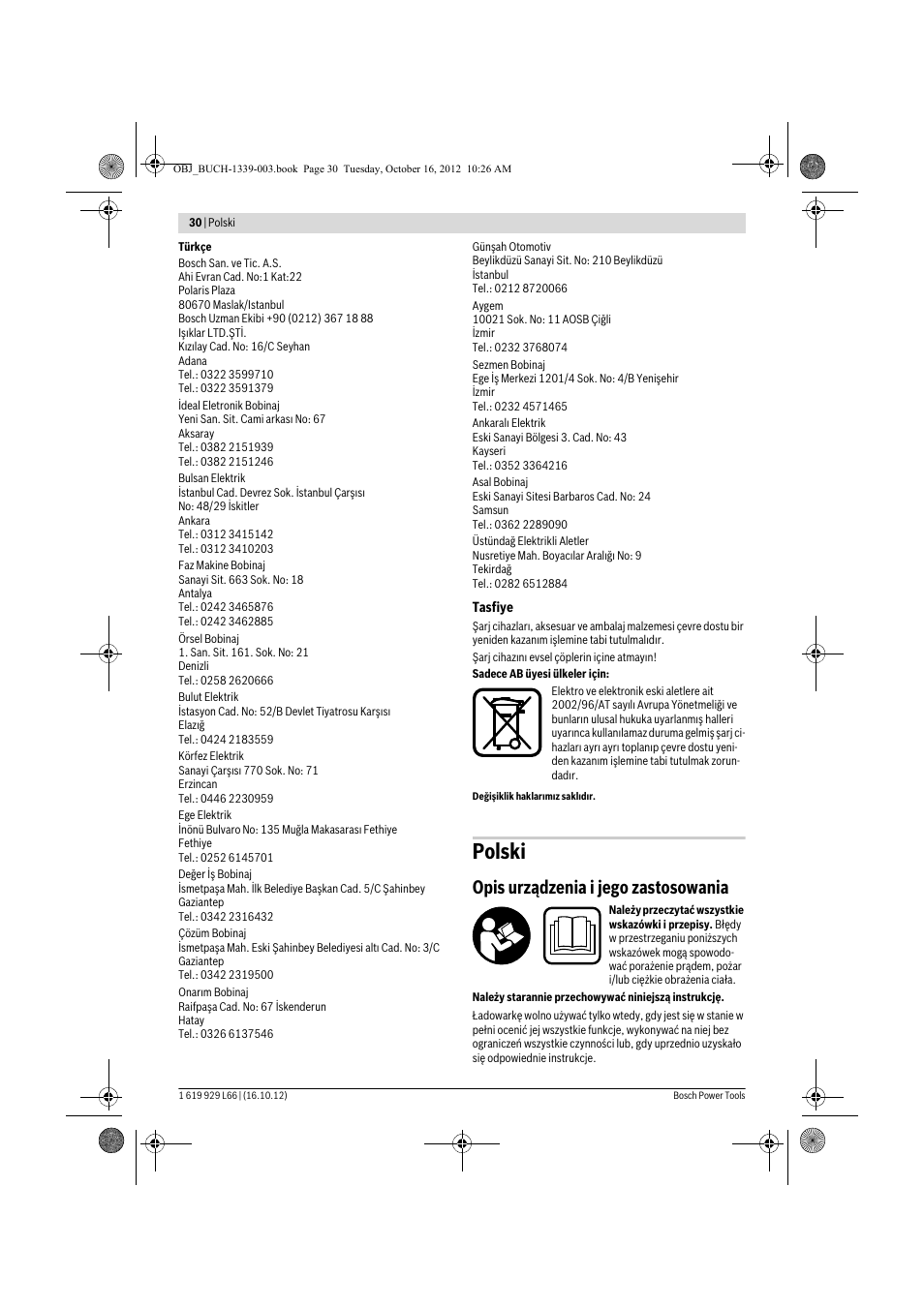 Polski, Opis urządzenia i jego zastosowania | Bosch AL 1130 CV User Manual | Page 30 / 65