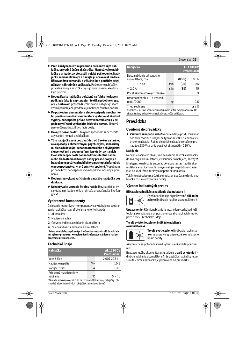 Prevádzka | Bosch AL 1130 CV User Manual | Page 35 / 65