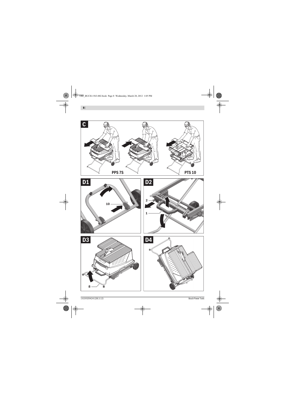 D4 d3 d2 d1 c | Bosch PTA 2000 User Manual | Page 8 / 76