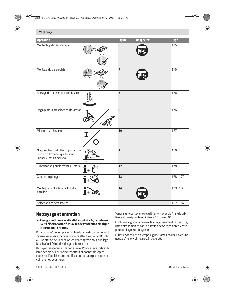 Nettoyage et entretien | Bosch GST 150 BCE Professional User Manual | Page 20 / 184