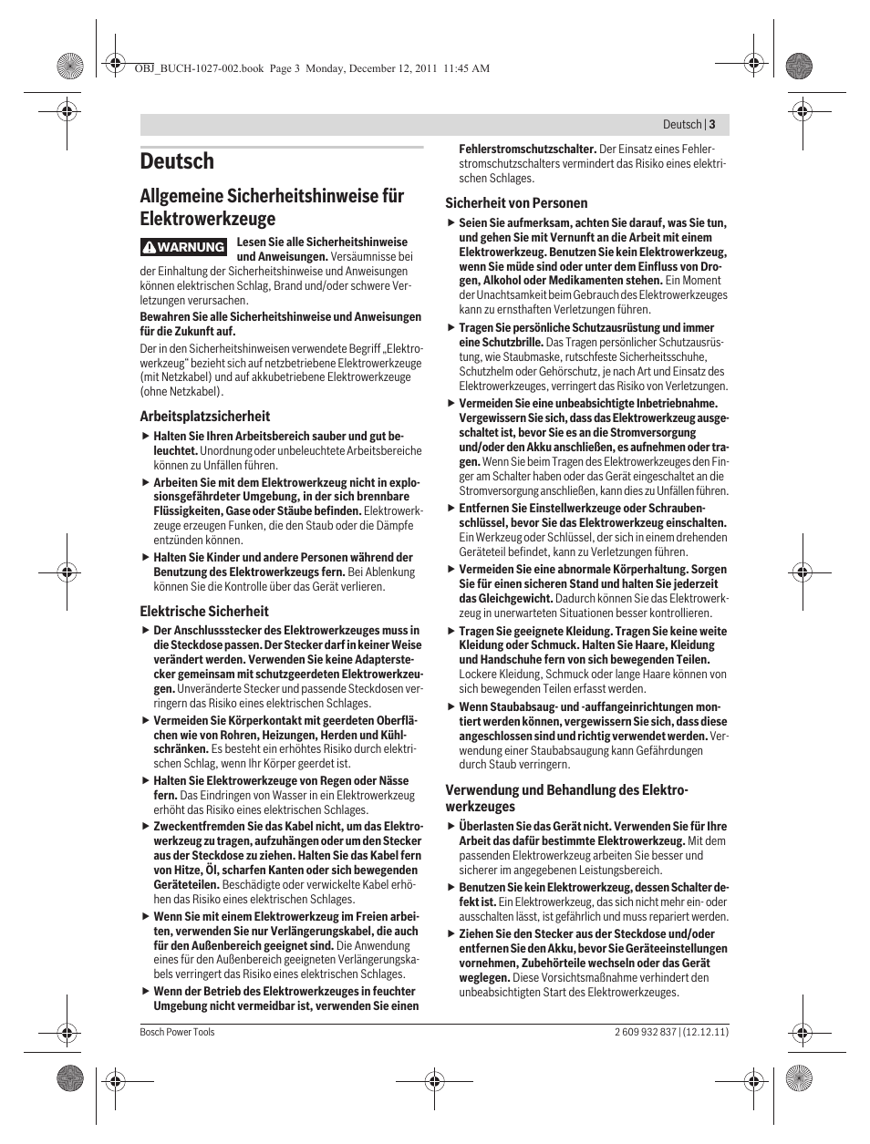 Deutsch | Bosch GST 150 BCE Professional User Manual | Page 3 / 184