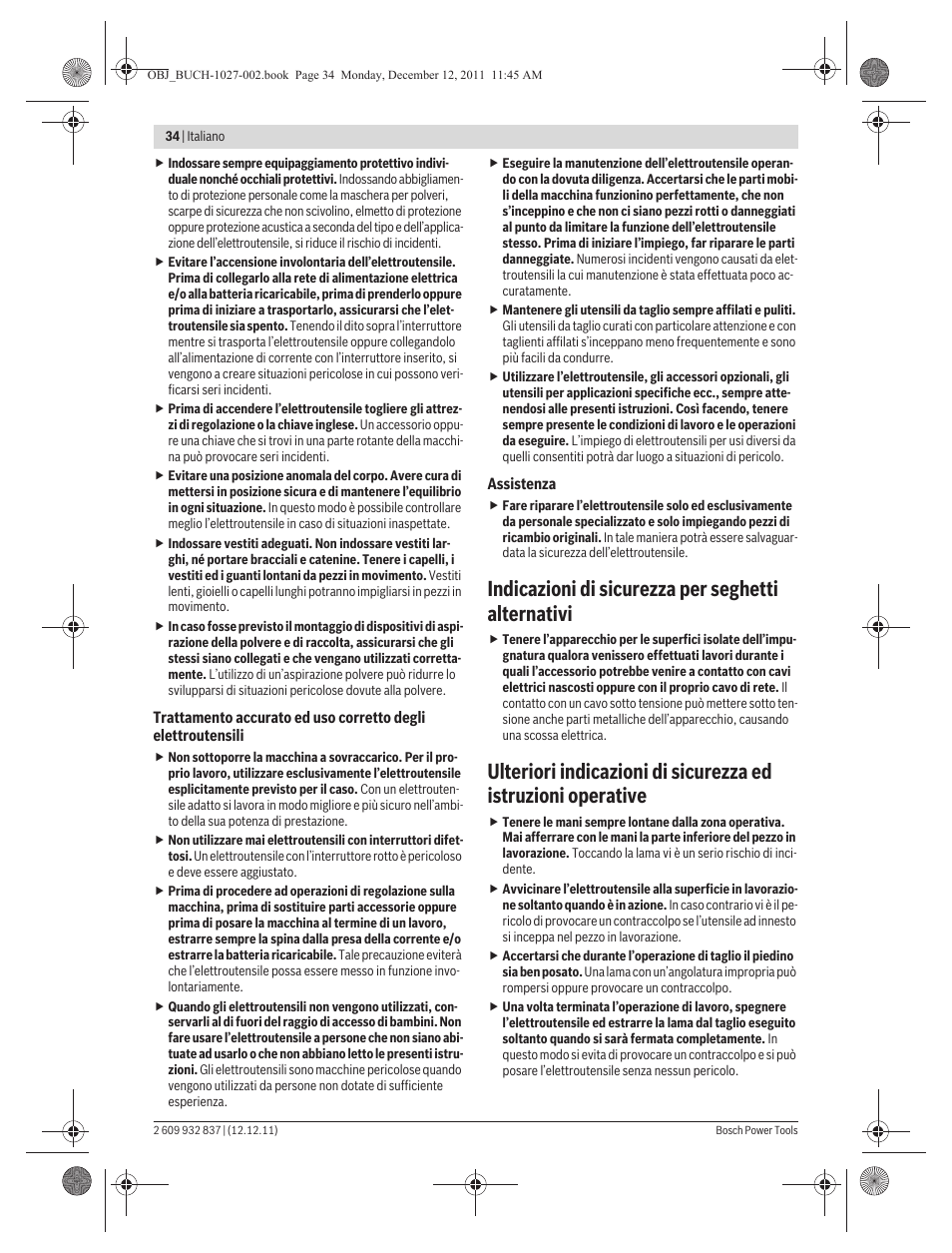 Indicazioni di sicurezza per seghetti alternativi | Bosch GST 150 BCE Professional User Manual | Page 34 / 184