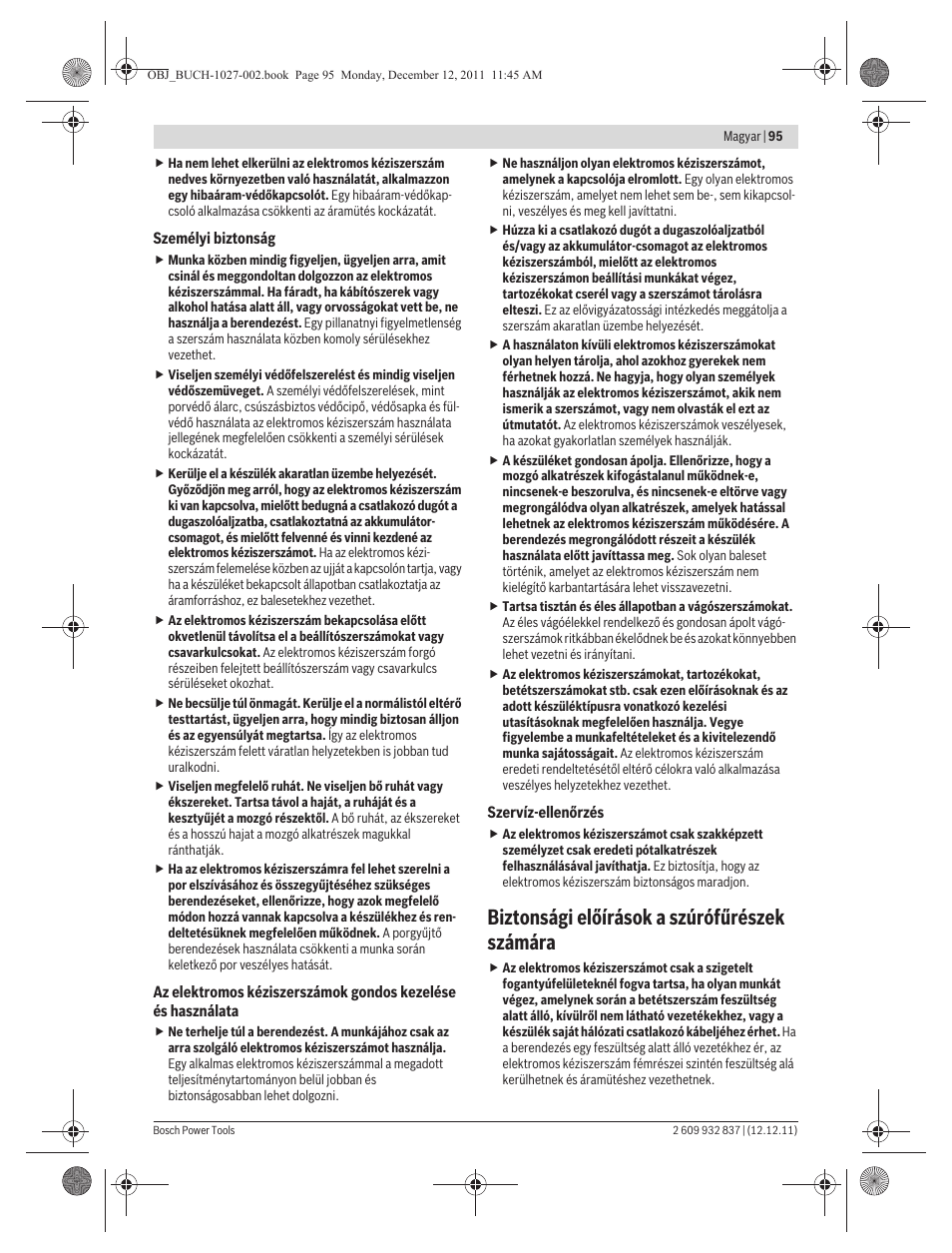 Biztonsági előírások a szúrófűrészek számára | Bosch GST 150 BCE Professional User Manual | Page 95 / 184