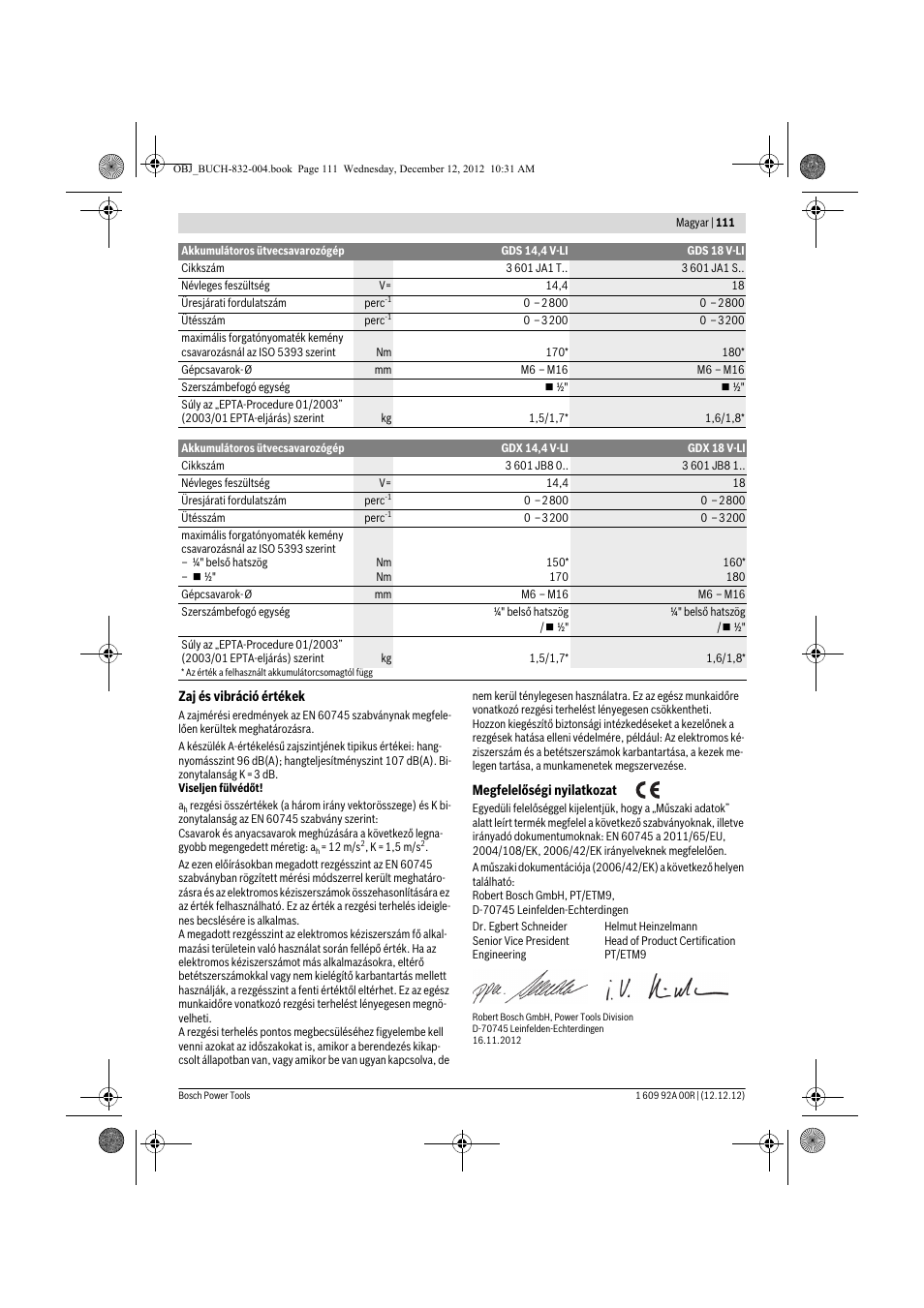 Bosch GDR 18 V-LI Professional User Manual | Page 111 / 194