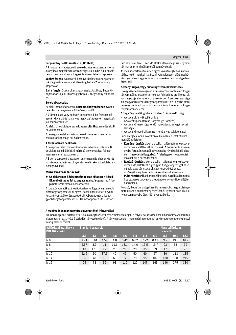 Bosch GDR 18 V-LI Professional User Manual | Page 113 / 194