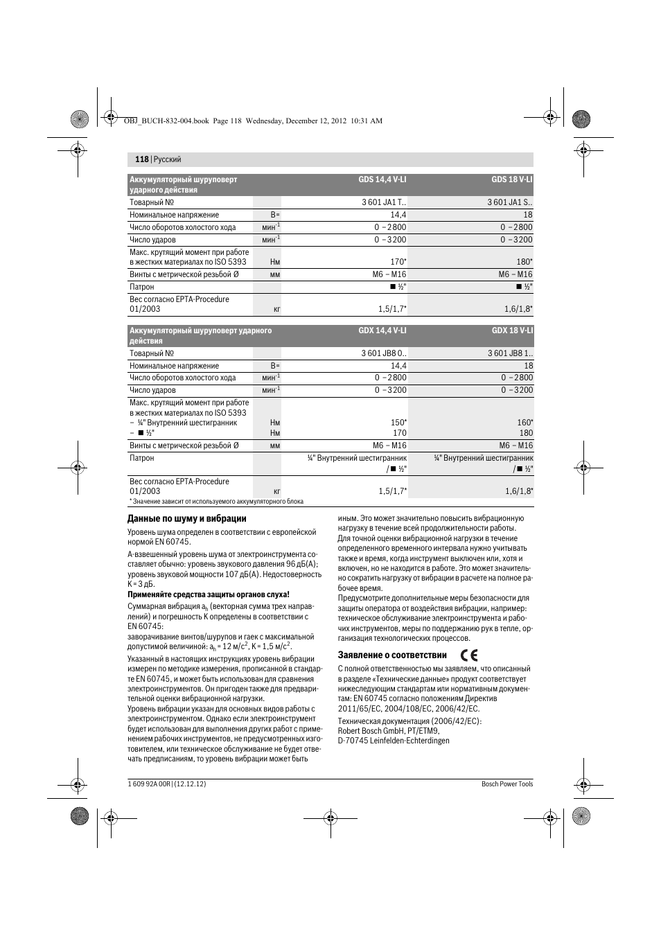 Bosch GDR 18 V-LI Professional User Manual | Page 118 / 194