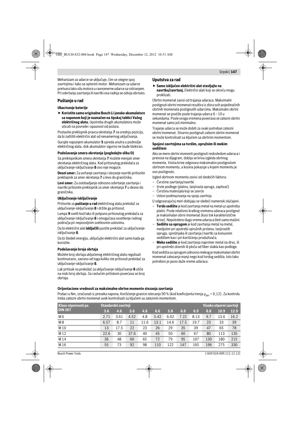 Bosch GDR 18 V-LI Professional User Manual | Page 147 / 194