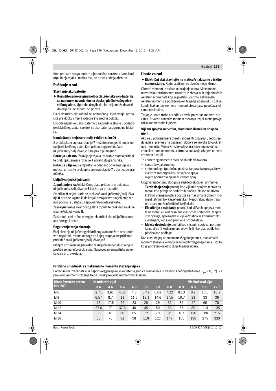 Bosch GDR 18 V-LI Professional User Manual | Page 159 / 194