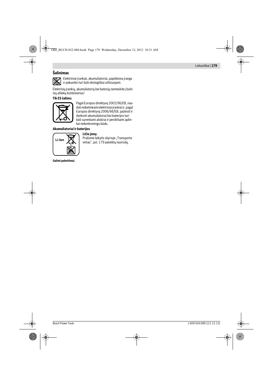Bosch GDR 18 V-LI Professional User Manual | Page 179 / 194