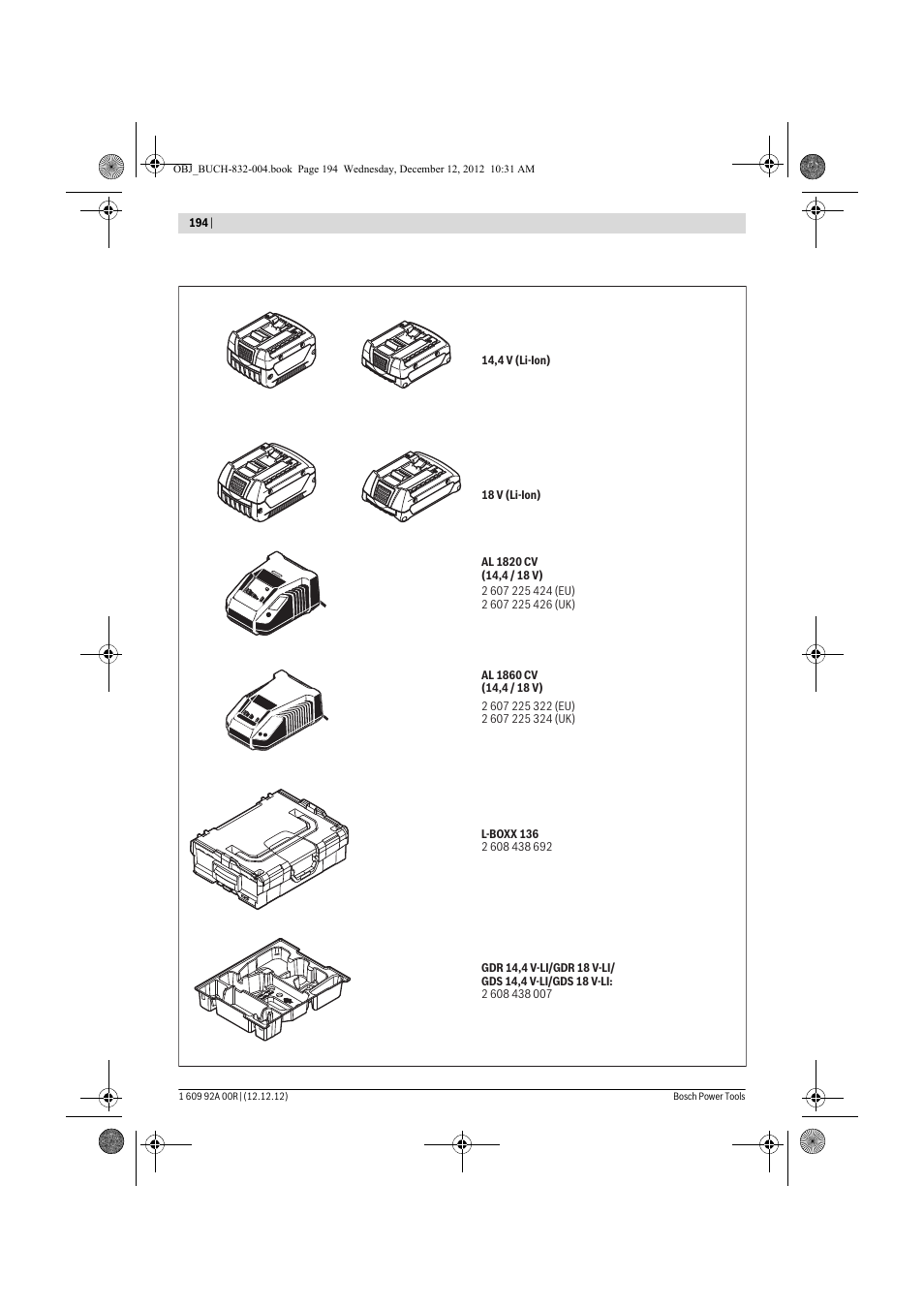 Bosch GDR 18 V-LI Professional User Manual | Page 194 / 194