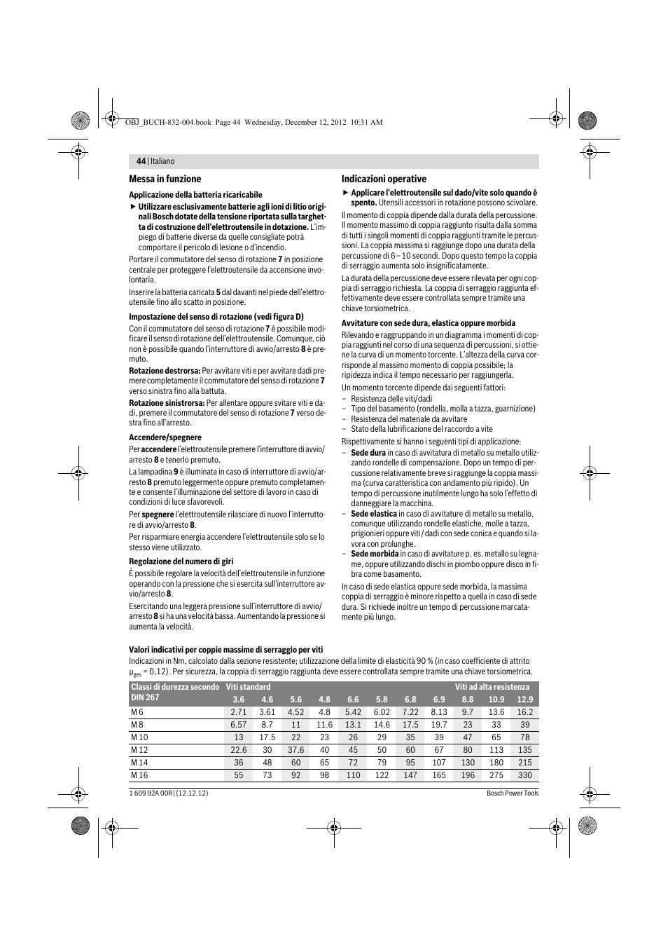 Bosch GDR 18 V-LI Professional User Manual | Page 44 / 194