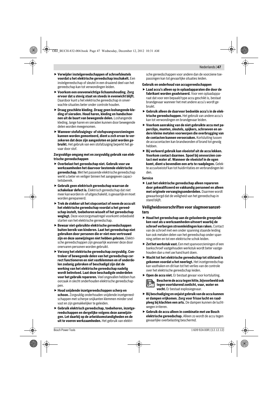 Bosch GDR 18 V-LI Professional User Manual | Page 47 / 194