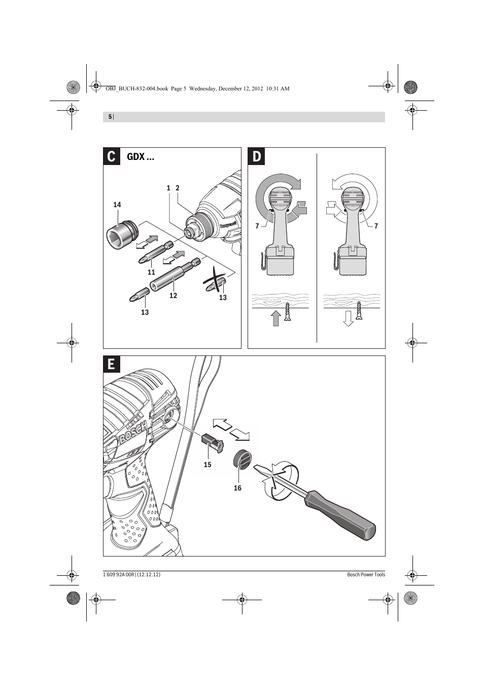 Ed c | Bosch GDR 18 V-LI Professional User Manual | Page 5 / 194