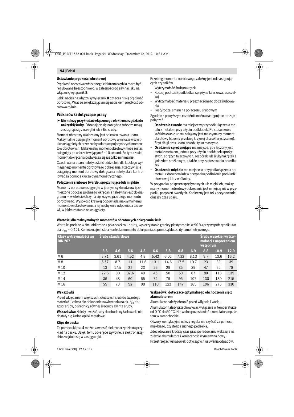 Bosch GDR 18 V-LI Professional User Manual | Page 94 / 194