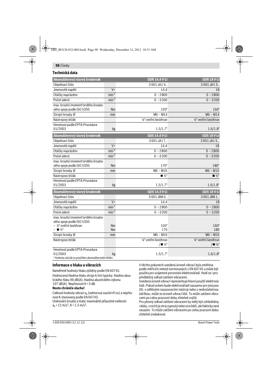 Bosch GDR 18 V-LI Professional User Manual | Page 98 / 194