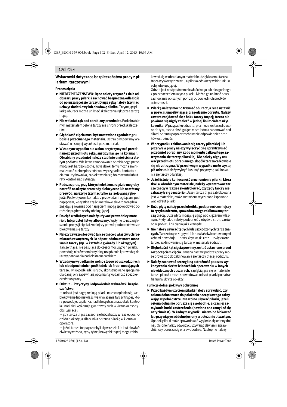 Bosch GKS 65 G Professional User Manual | Page 102 / 235