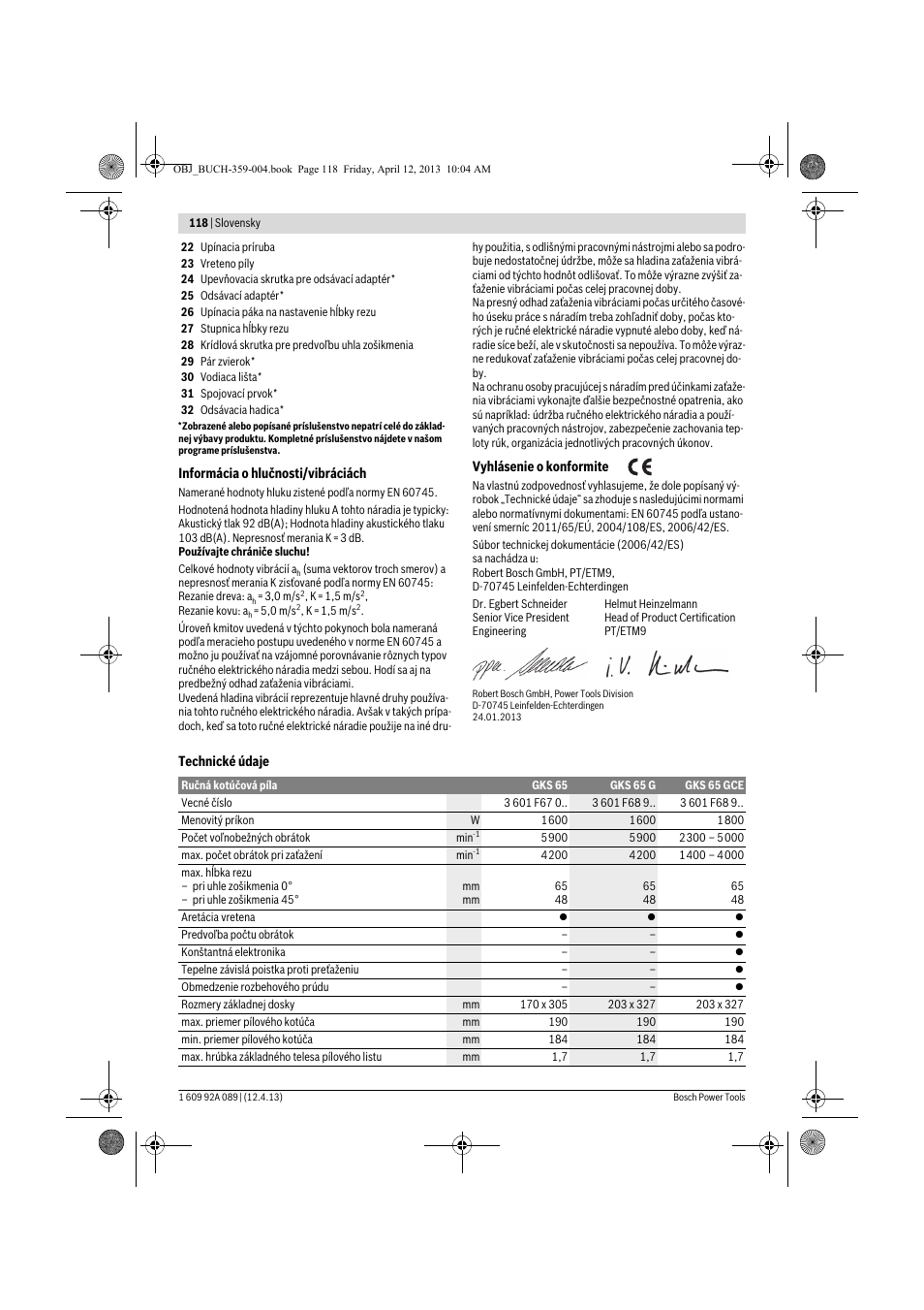 Bosch GKS 65 G Professional User Manual | Page 118 / 235