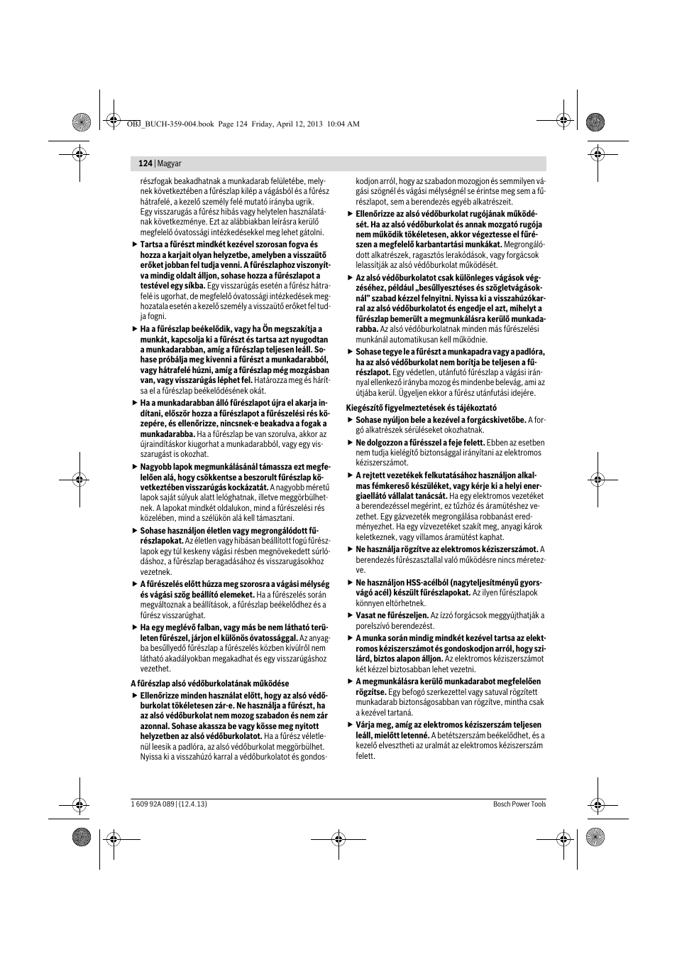 Bosch GKS 65 G Professional User Manual | Page 124 / 235