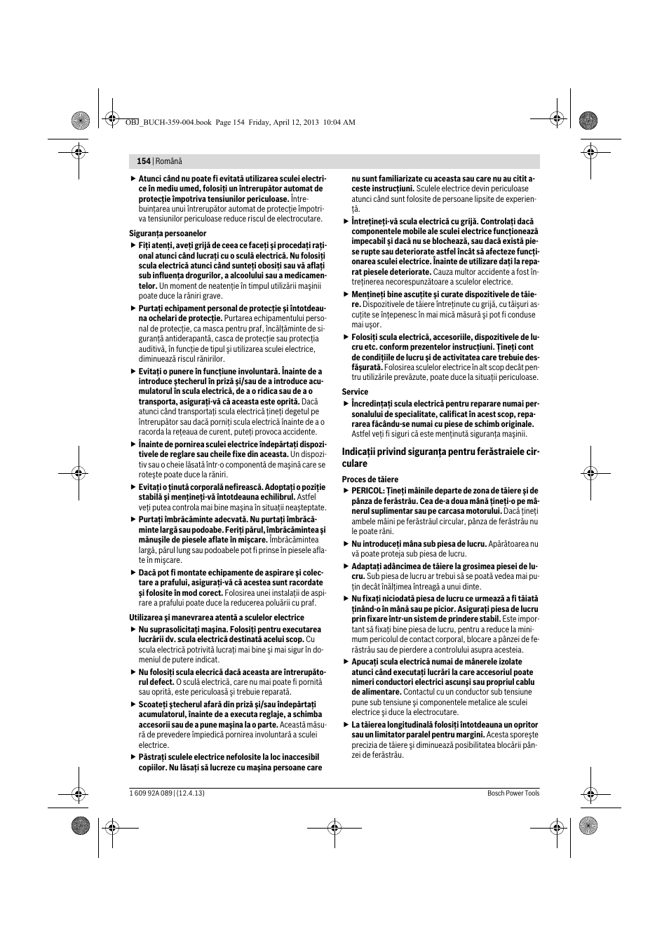 Bosch GKS 65 G Professional User Manual | Page 154 / 235