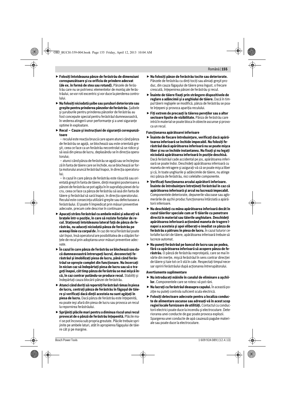 Bosch GKS 65 G Professional User Manual | Page 155 / 235