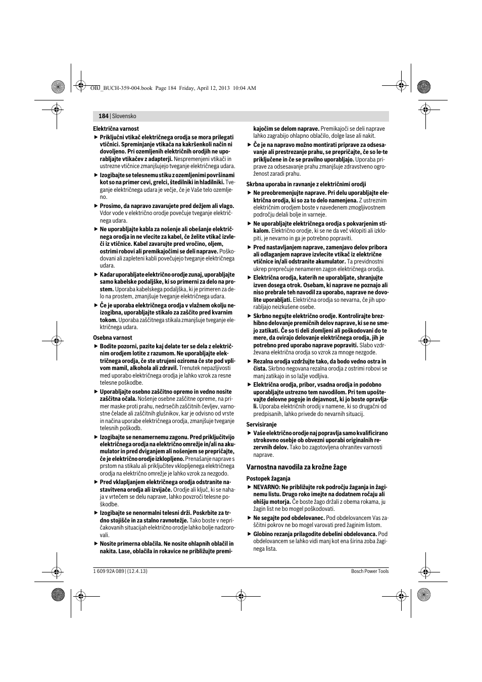 Bosch GKS 65 G Professional User Manual | Page 184 / 235