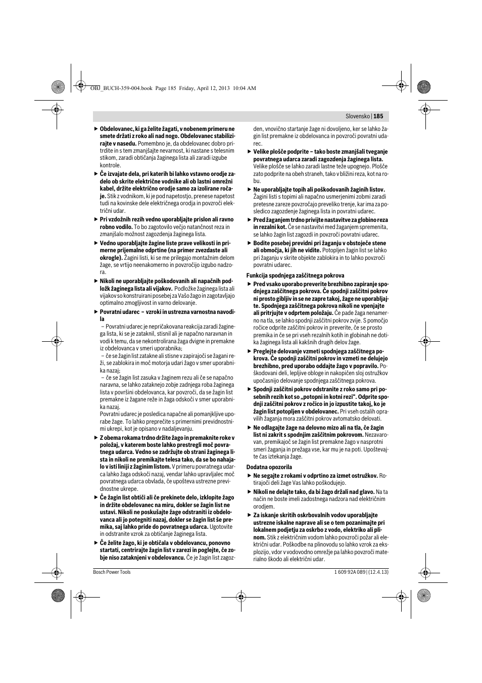 Bosch GKS 65 G Professional User Manual | Page 185 / 235