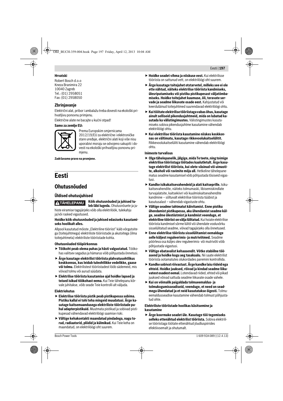 Eesti, Ohutusnõuded | Bosch GKS 65 G Professional User Manual | Page 197 / 235