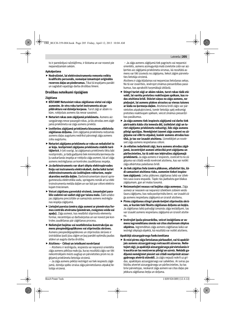 Bosch GKS 65 G Professional User Manual | Page 205 / 235