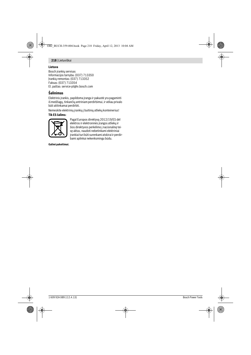 Bosch GKS 65 G Professional User Manual | Page 218 / 235