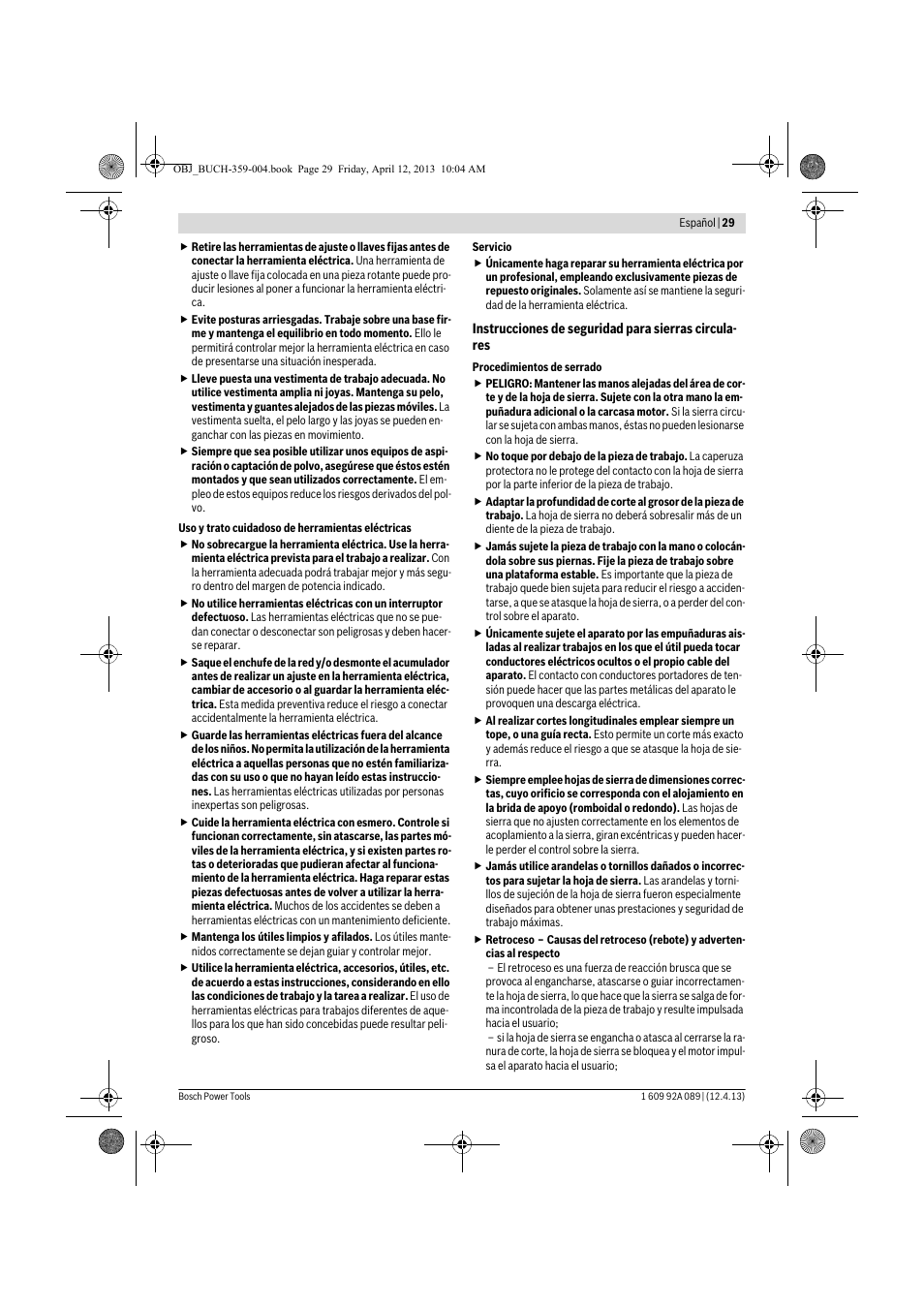 Bosch GKS 65 G Professional User Manual | Page 29 / 235