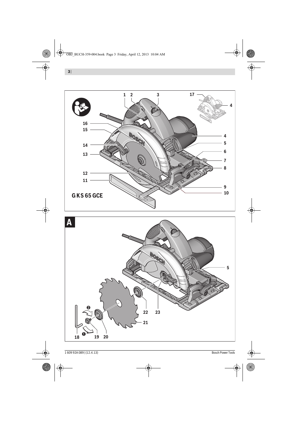 G ks 65 gce | Bosch GKS 65 G Professional User Manual | Page 3 / 235