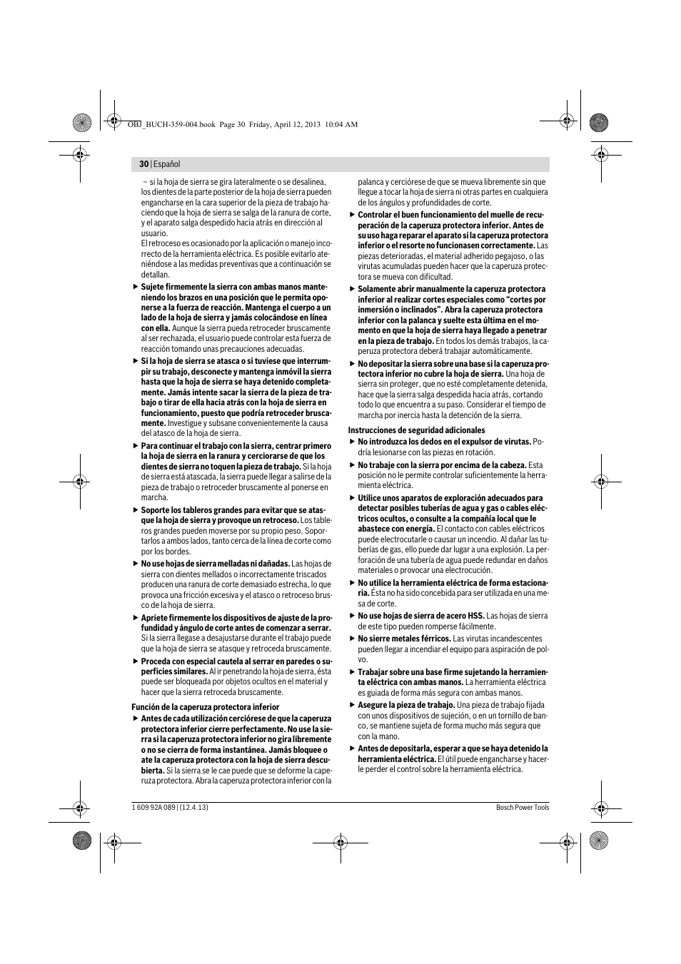 Bosch GKS 65 G Professional User Manual | Page 30 / 235