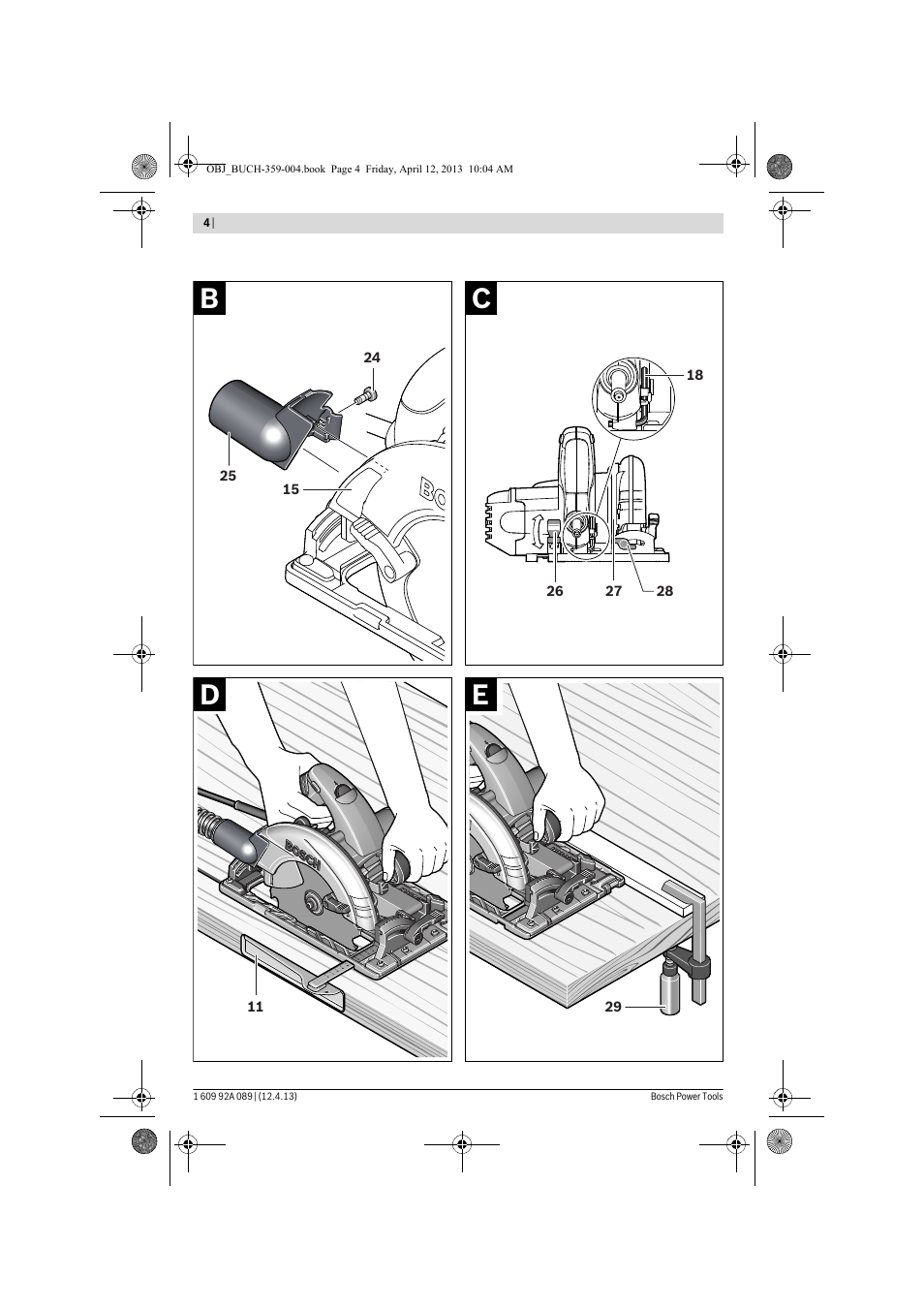 Ed c b | Bosch GKS 65 G Professional User Manual | Page 4 / 235