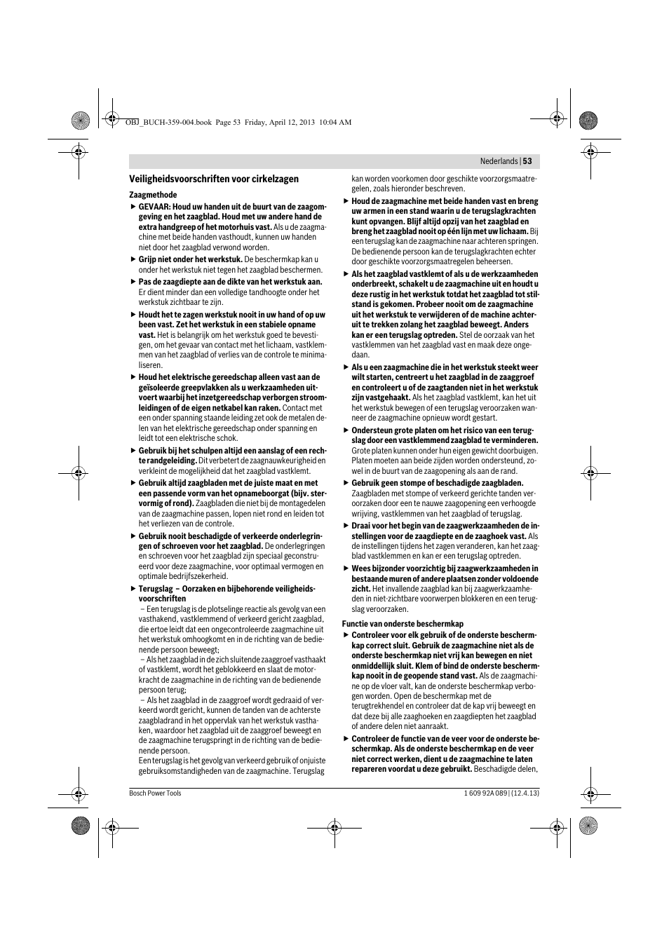 Bosch GKS 65 G Professional User Manual | Page 53 / 235