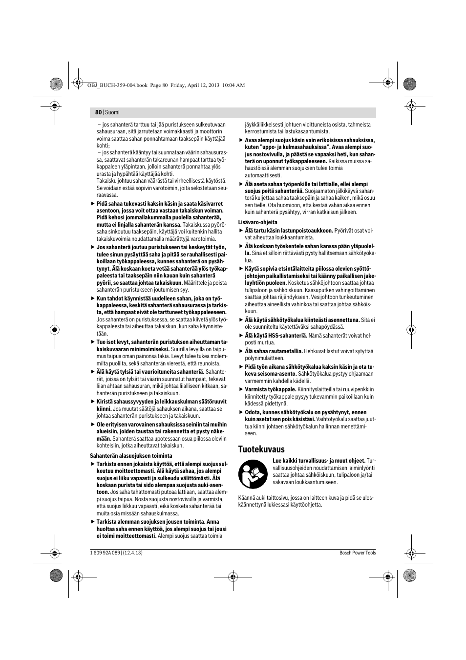 Tuotekuvaus | Bosch GKS 65 G Professional User Manual | Page 80 / 235
