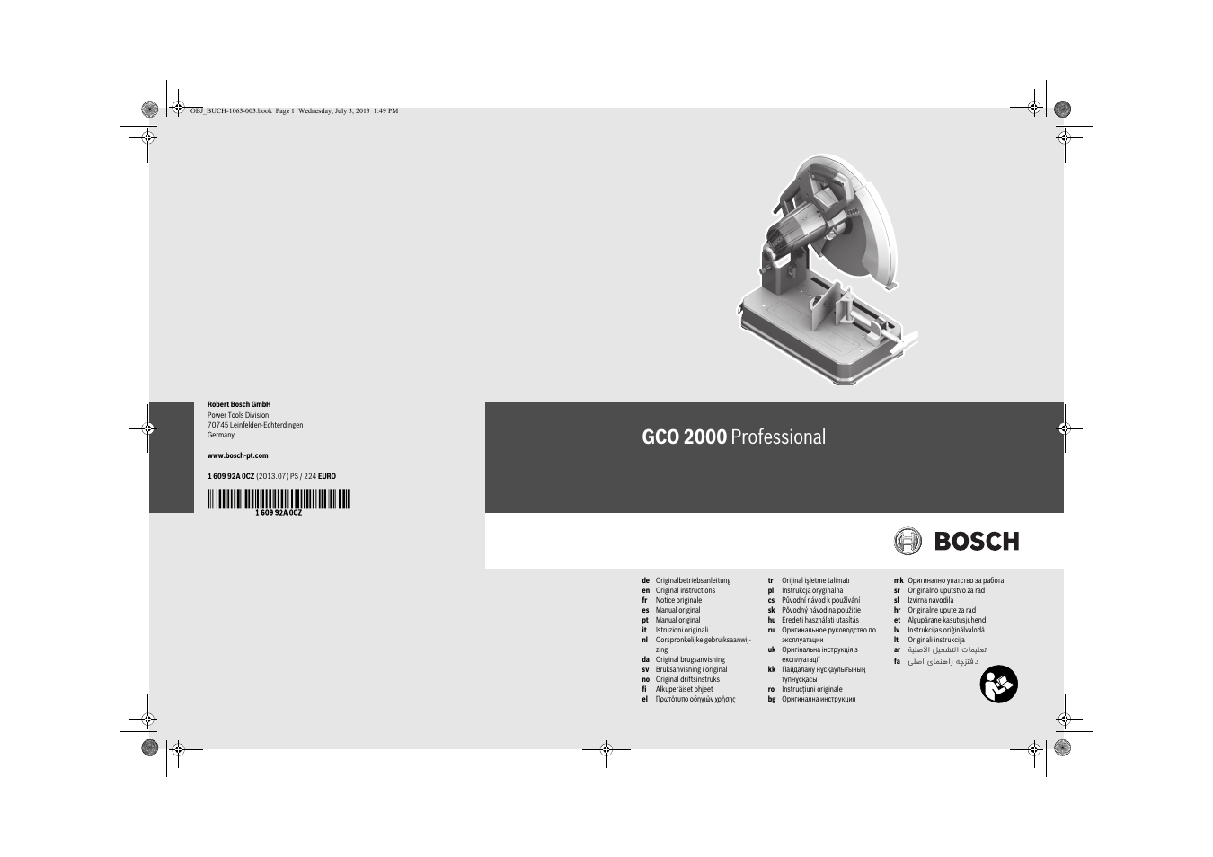 Bosch GCO 2000 Professional User Manual | 223 pages