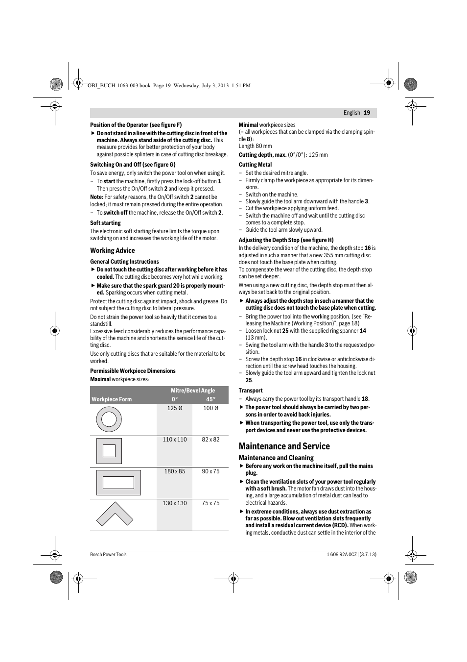 Maintenance and service | Bosch GCO 2000 Professional User Manual | Page 19 / 223